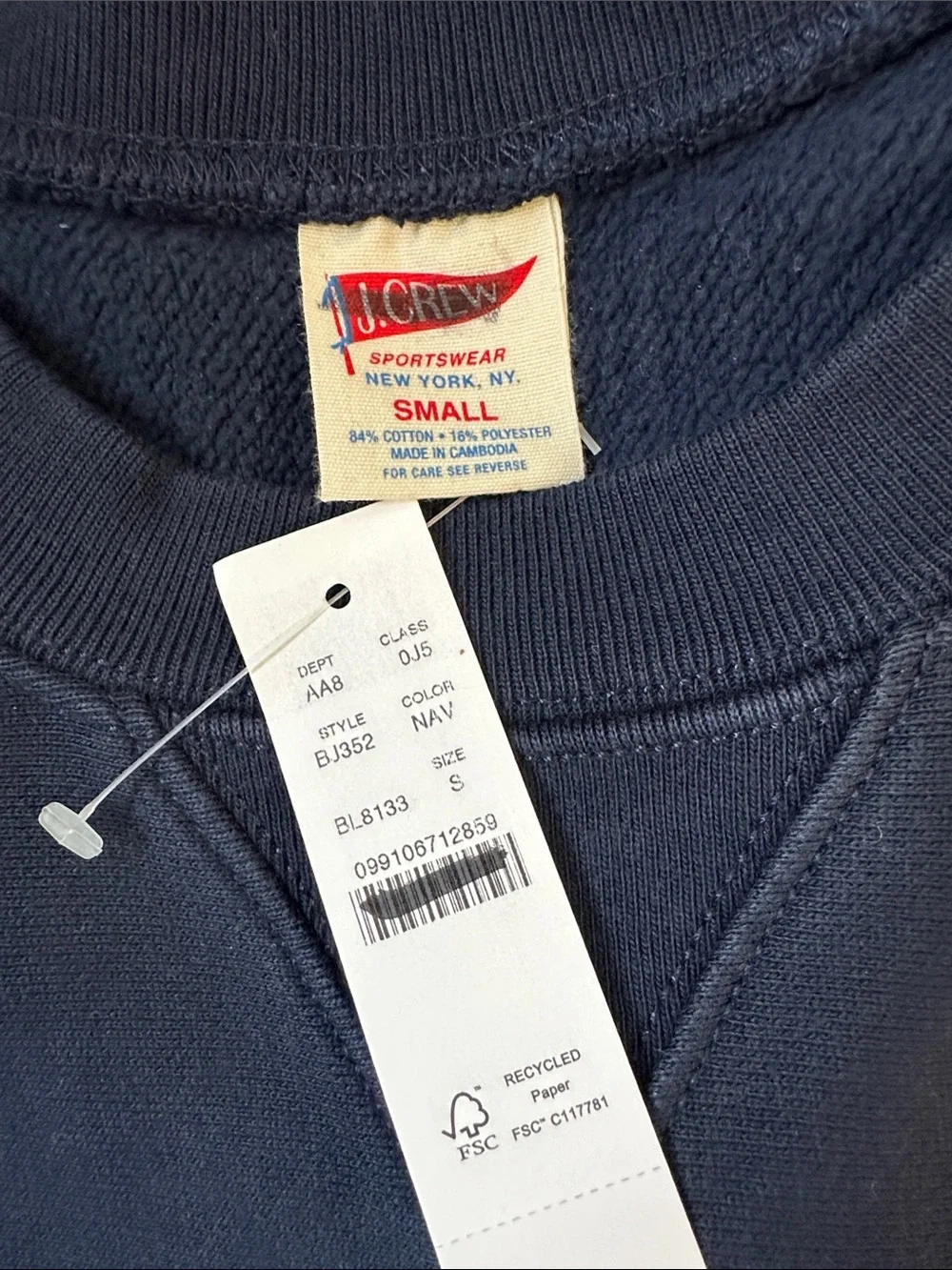 J. Crew Heritage 14 oz. fleece sweatshirt - Navy